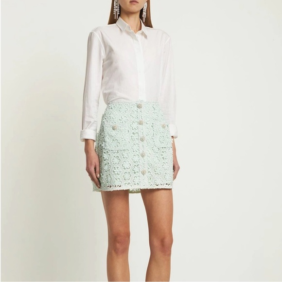 Self-Portrait Dresses & Skirts - NWT Self Portrait Blue Daisy Guipure Mini Skirt